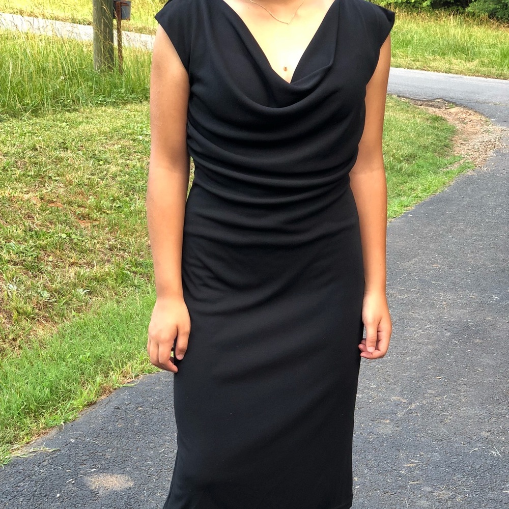 Classy sexy black cowl dress